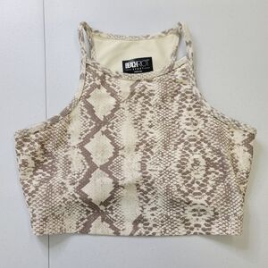 Beach Riot snake print ribbed crop Top